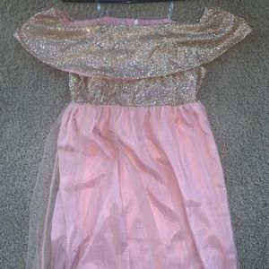 Pink and gold off should dress